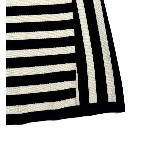 Ann Taylor Petite Dress S Black & White Stripe Knit Short Sleeve Crew Neck - Picture 7 of 11